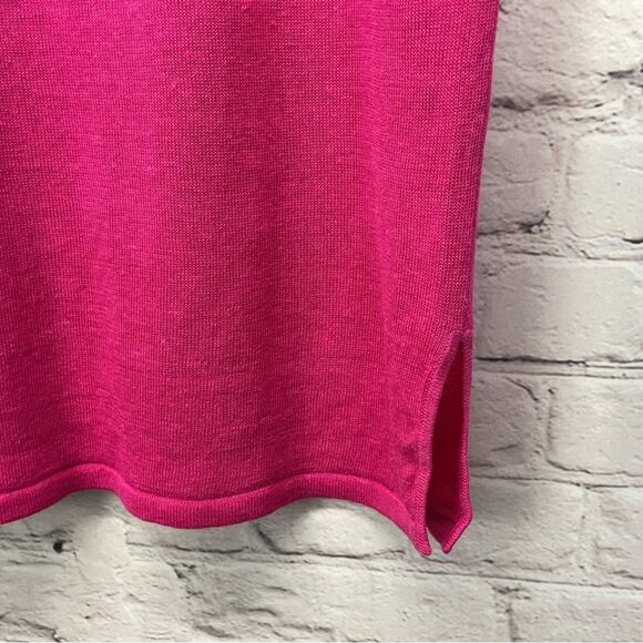 Don Caster Tunic Women’s Size M Pink Linen Blend Split Sleeve Lightweight Casual - Picture 5 of 9